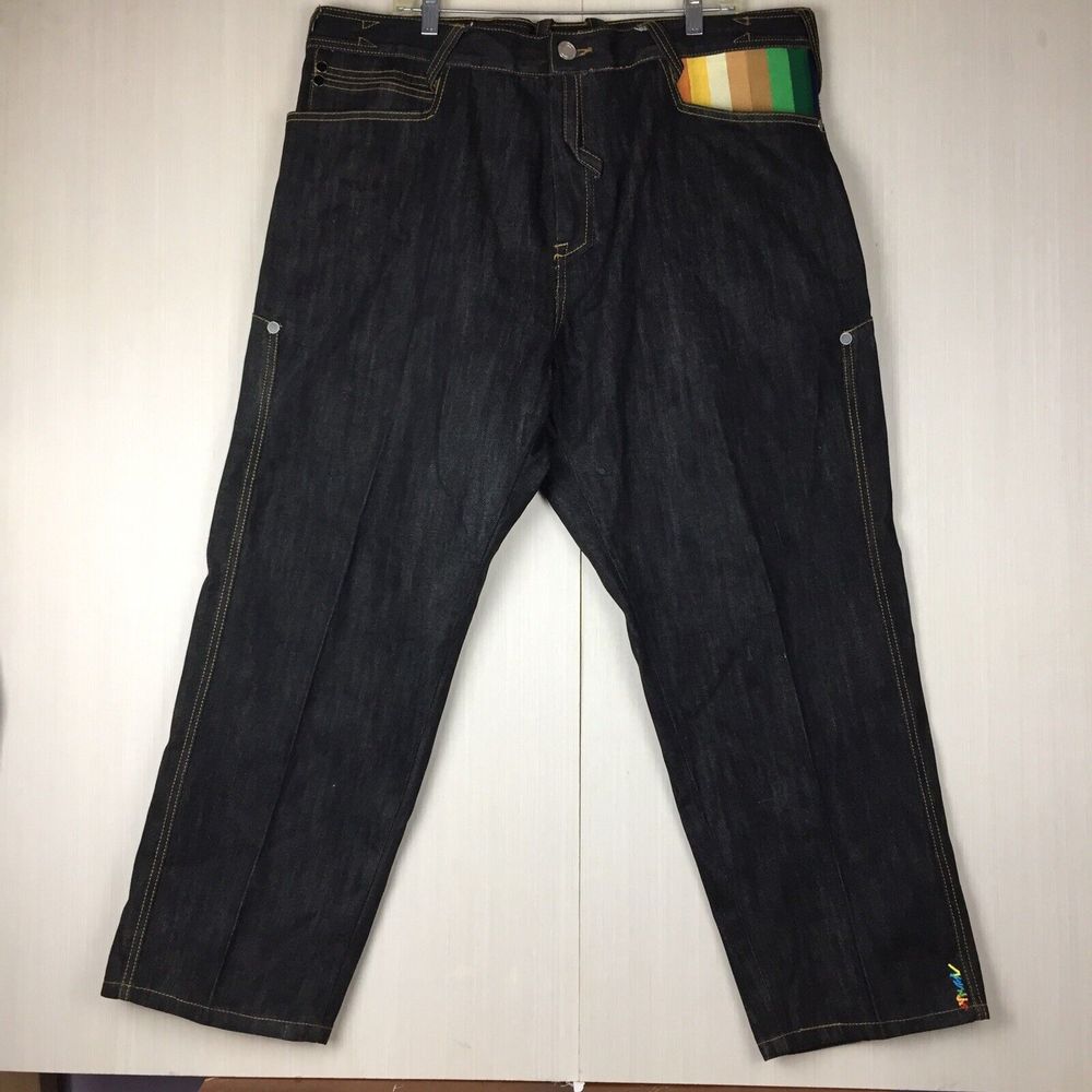 Vintage COOGI Australia Men's Embroidered Denim Jeans Hip Hop Rainbow W40 L34